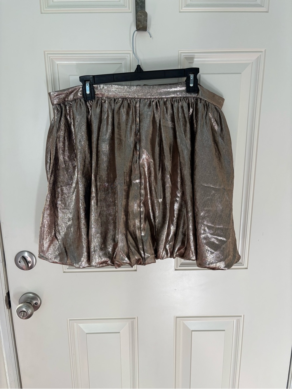 Madewell Metallic Bubble-Hem Mini Skirt Size 14 - Picture 2 of 7